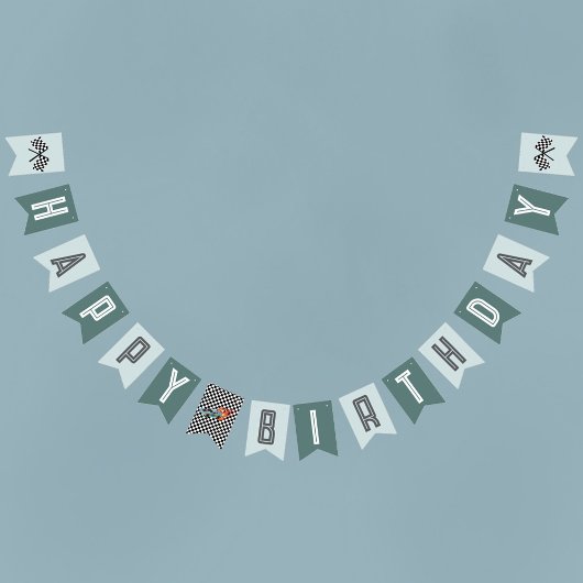 Kinder Blue Racing Car Boys Verjaardag Vlaggetjes