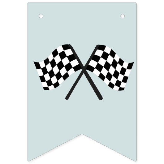 Kinder Blue Racing Car Boys Verjaardag Vlaggetjes (Eerste vlag)