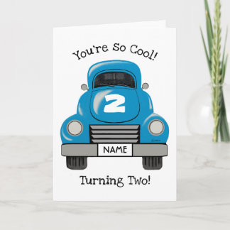 Kinder Blue Truck Persoonlijke naam, Birthday-kaar Kaart