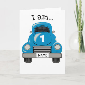 Kinder Blue Truck Persoonlijke naam, Birthday-kaar Kaart