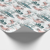 Kinder Blush Roze & Groene Onderwater Axolotl Teke Cadeaupapier (Hoek)