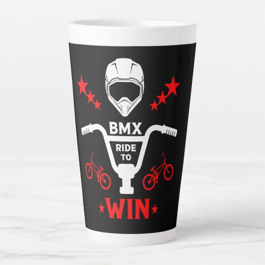 Kinder BMX Biker Freestyle Latte Mok (Voorkant)