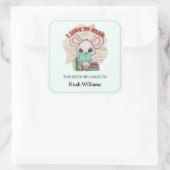 Kinder boekenkuis Gepersonaliseerde boekborden Vierkante Sticker (Tas)