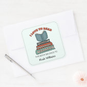 Kinder boekstapel Aangepaste boekborden Vierkante Sticker (Envelop)