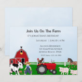 Kinder Boerderij Birthday Invitation Kaart (Voorkant / Achterkant)