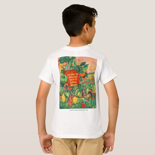 KINDER Boerderij naar School Maand T-shirt (Achterkant volledig)
