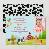 Kinder Boerderij Thema Verjaardagsfeestje Aangepas Kaart (Voorkant / Achterkant)