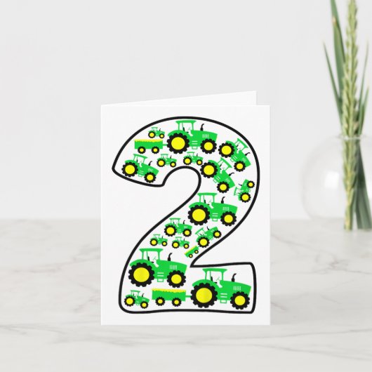 Kinder Boerderij Tractor Boy 2e verjaardag 2 jaar  Kaart (Voorkant)