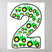 Kinder Boerderij Tractor Boy 2e verjaardag 2 jaar Poster (Voorkant)