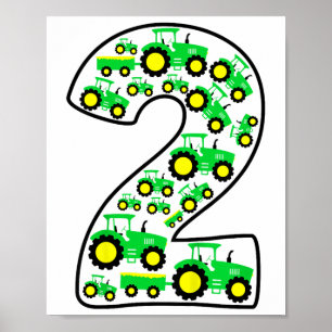 Kinder Boerderij Tractor Boy 2e verjaardag 2 jaar Poster