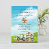 Kinder Boerderij Tractor Dieren Verjaardagsfeest Kaart (Staand voorkant)