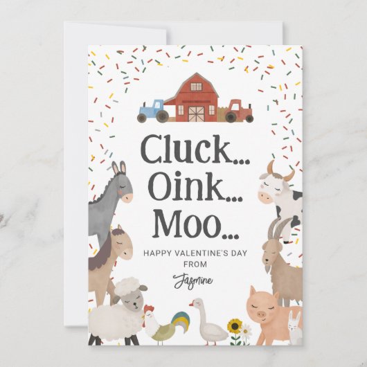 Kinder boerenerf Kinder Valentijnsdag Feestdagenkaart (Voorkant)