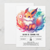 Kinder Boho Fox verjaardag Kaart (Voorkant / Achterkant)