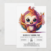 Kinder Boho Phoenix Waterverf Verjaardag Kaart (Voorkant / Achterkant)