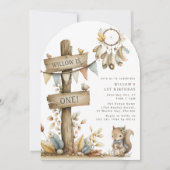 Kinder Boho Woodland thema verjaardagsfeestje Kaart (Voorkant)