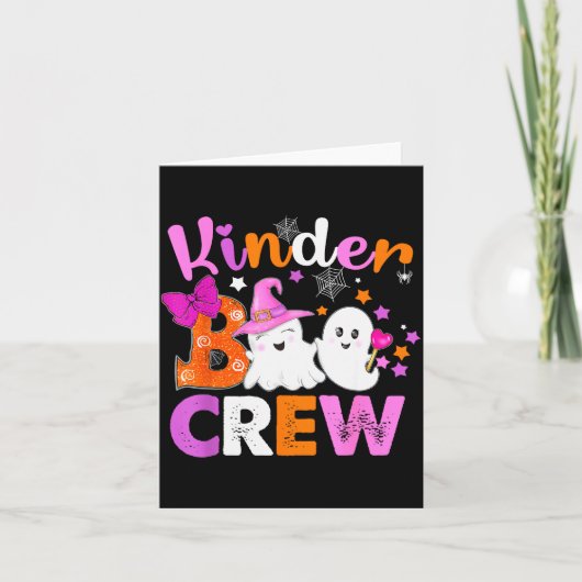 Kinder Boo Crew Kindergarten Teacher Kids Hallowee Kaart (Voorkant)