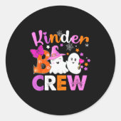 Kinder Boo Crew Kindergarten Teacher Kids Hallowee Ronde Sticker (Voorkant)