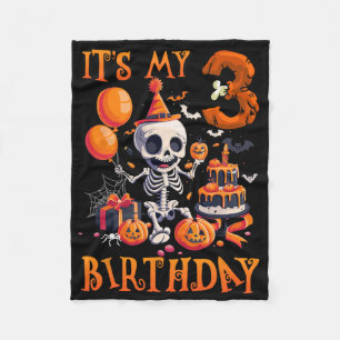 Kinder Boo Het is mijn 3e verjaardag Halloween Ske Fleece Deken