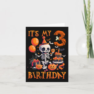Kinder Boo Het is mijn 3e verjaardag Halloween Ske Kaart