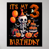 Kinder Boo Het is mijn 3e verjaardag Halloween Ske Poster (Voorkant)