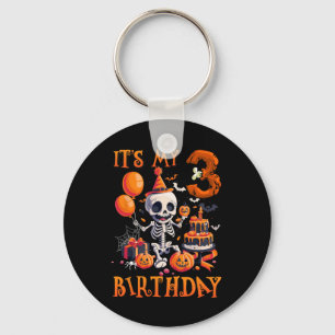 Kinder Boo Het is mijn 3e verjaardag Halloween Ske Sleutelhanger