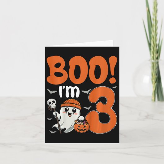 Kinder Boo Ik ben 3 Halloween Spooky Pompoen 3e Ge Kaart (Voorkant)