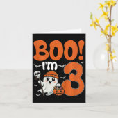 Kinder Boo Ik ben 3 Halloween Spooky Pompoen 3e Ge Kaart (Gele Bloem)