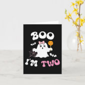Kinder Boo Ik ben Twee Geest Tweede 2e Verjaardag Kaart (Gele Bloem)
