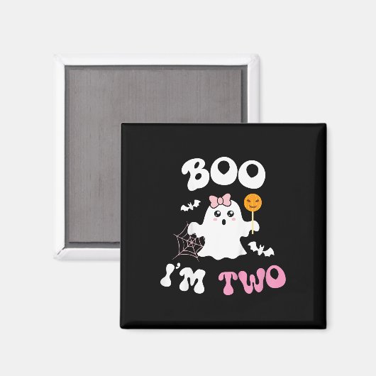 Kinder Boo Ik ben Twee Geest Tweede 2e Verjaardag Magneet (Voorkant / Achterkant)