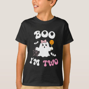 Kinder Boo Ik ben Twee Geest Tweede 2e Verjaardag T-shirt