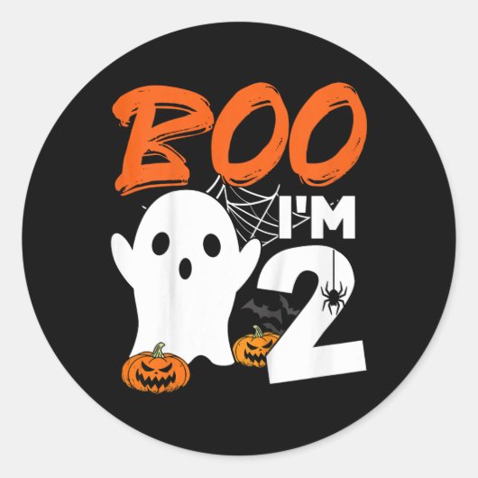 Kinder Boo IM 2 Halloween Kostuum Verjaardagsfeest Ronde Sticker (Voorkant)