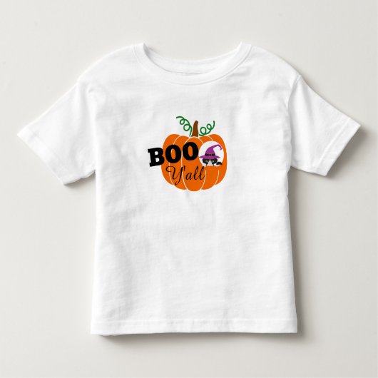 Kinder Boo Yall Schattigee Zwarte Kat Pompoen T-sh Kinder Shirts (Voorkant)