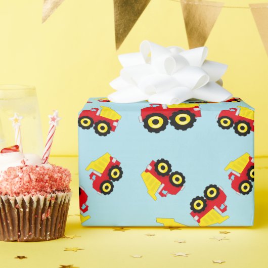 Kinder boogconstructiedumptruck cadeaupapier (Verjaardagsfeest)