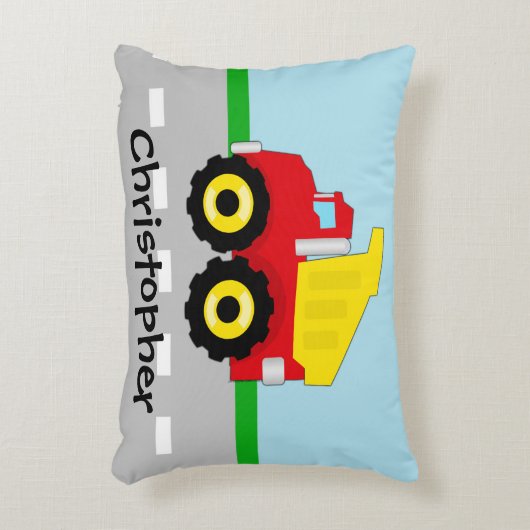 Kinder boogconstructiedumptruck decoratief kussen (Voorkant(Verticaal))