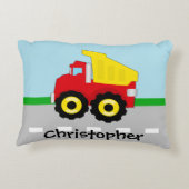 Kinder boogconstructiedumptruck decoratief kussen (Achterkant)