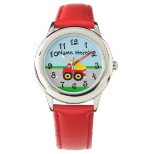 Kinder boogconstructiedumptruck horloge