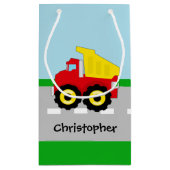 Kinder boogconstructiedumptruck klein cadeauzakje (Achterkant)