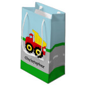 Kinder boogconstructiedumptruck klein cadeauzakje (Achterkant Gekanteld)