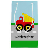 Kinder boogconstructiedumptruck klein cadeauzakje (Voorkant)