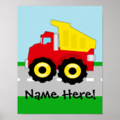 Kinder boogconstructiedumptruck poster (Voorkant)