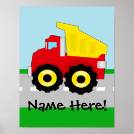 Kinder boogconstructiedumptruck poster