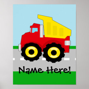 Kinder boogconstructiedumptruck poster