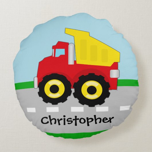 Kinder boogconstructiedumptruck rond kussen (Achterkant)