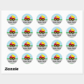 Kinder boogconstructiedumptruck ronde sticker (Vel)