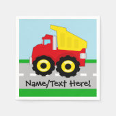 Kinder boogconstructiedumptruck servet (Voorkant)