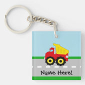 Kinder boogconstructiedumptruck sleutelhanger (voorkant)
