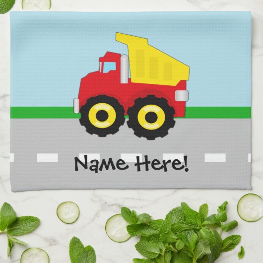 Kinder boogconstructiedumptruck theedoek (Gevouwen)