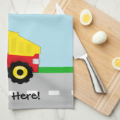 Kinder boogconstructiedumptruck theedoek (Quarter Fold)