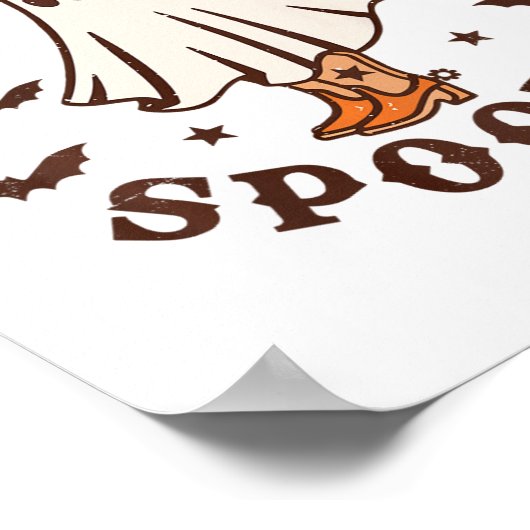 Kinder Boot Scootin Spooky Western Halloween Retro Poster (Hoek)