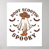 Kinder Boot Scootin Spooky Western Halloween Retro Poster (Voorkant)